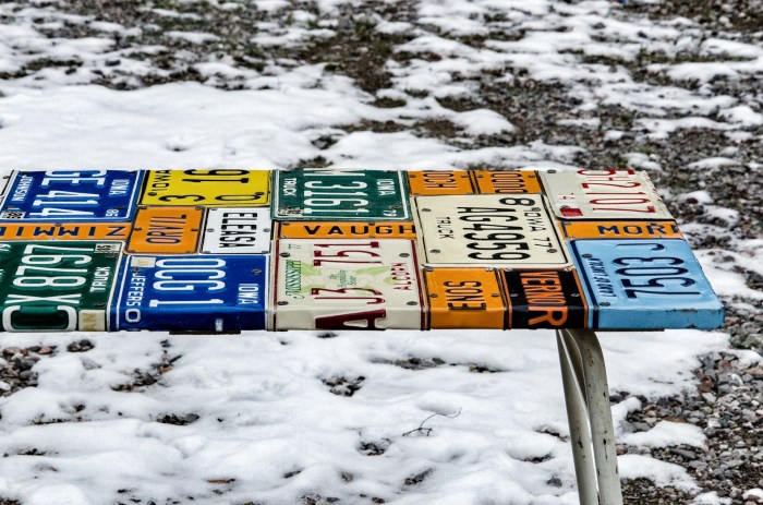 Number Plate Table 3