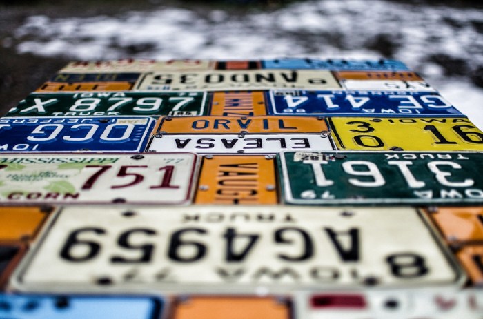 Number Plate Table 6